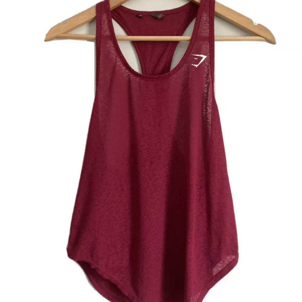 Gymshark Maroon Tank split back Size Small